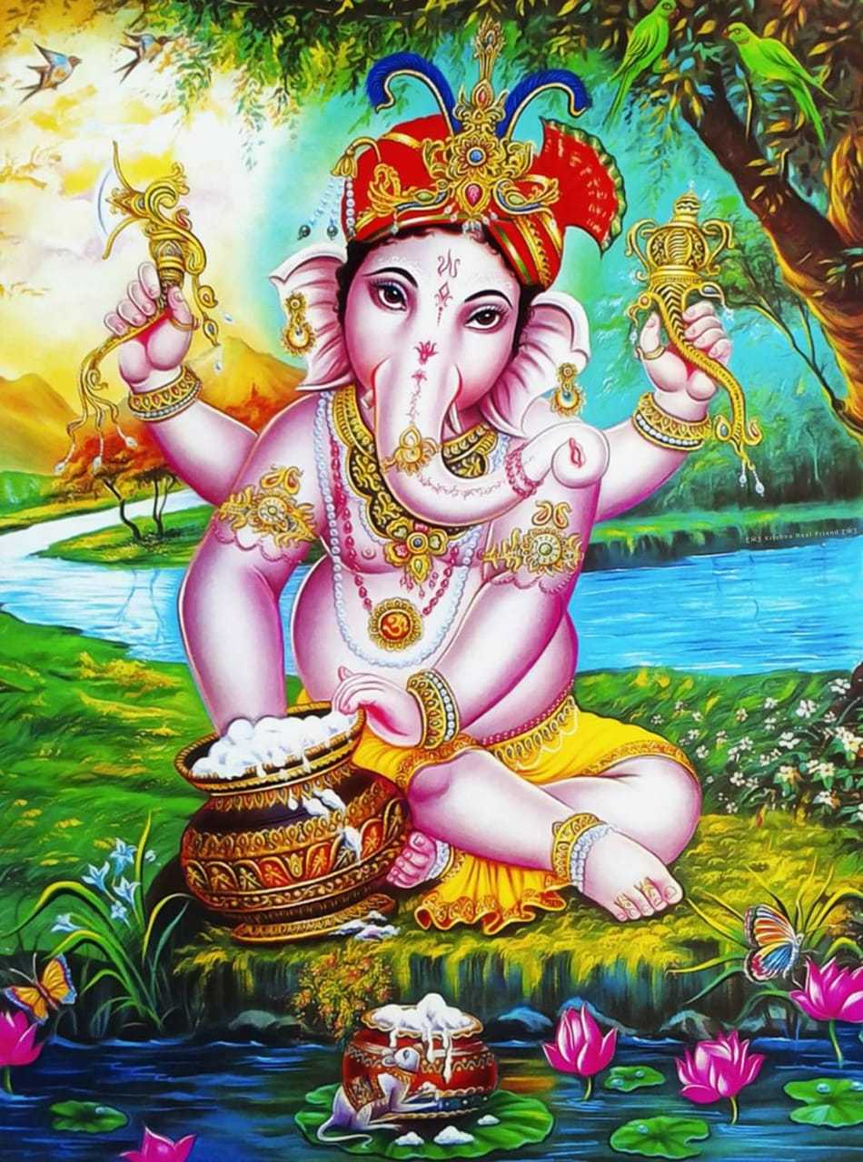 In Picture : Lord Ganpati Ganesha Bhagwan Ji - We pray that Lord Ganesha ji ease out your worries & sufferings too to Bless all of us with His Aura. I strongly recommend you to also invite Him to your Homes. God Bless